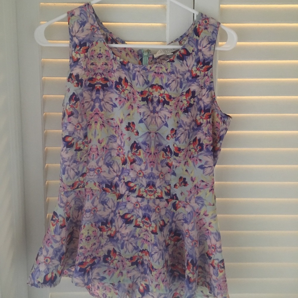 Multi color peplum top